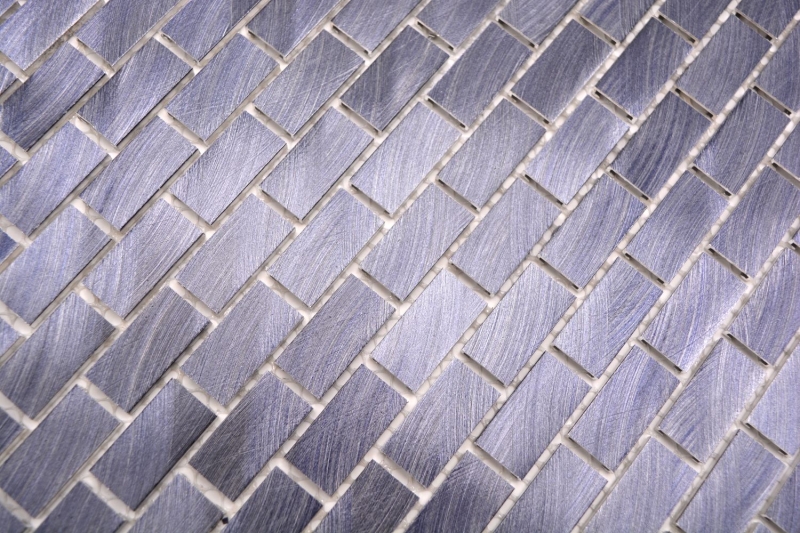 Muestra de mano mosaico azulejo aluminio ladrillo aluminio negro azulejo backsplash cocina MOS48-0304_m