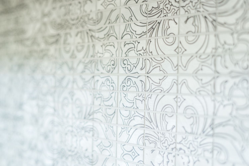 Muestra de mano mosaico azulejo aluminio rectángulo aluminio plata azulejo backsplash cocina MOS49-C101D_m