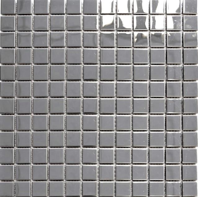 Muestra de mano mosaico azulejo acero inoxidable plata plata acero brillante MOS129-23G_m