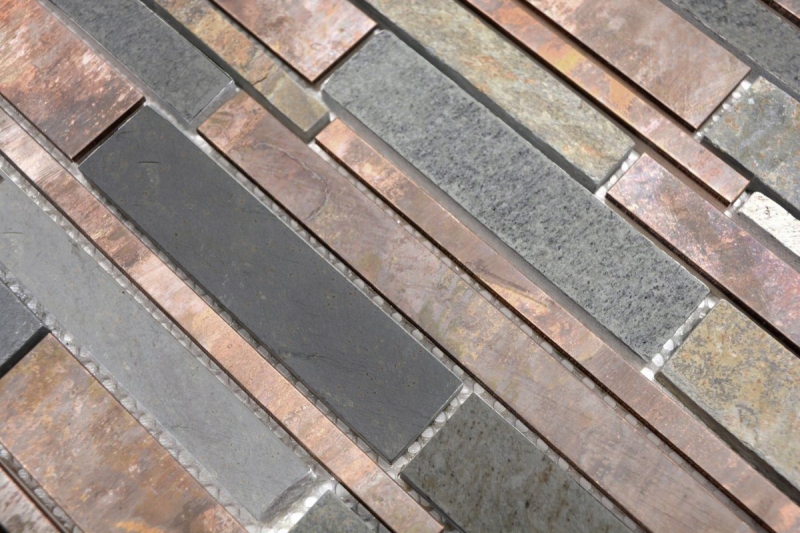 Muestra de mano mosaico piedra cobre gris óxido cobre compuesto piedra MOS47-XSK565_m