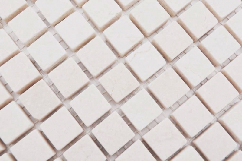 Muestra de mano mosaico azulejo mármol piedra natural blanco Botticino Anticato MOS38-0104_m
