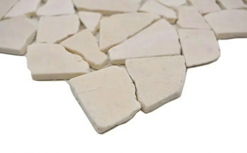 Muestra de mano mosaico azulejo mármol piedra natural blanco cantera Ciot Botticino Anticato MOS44-0104_m