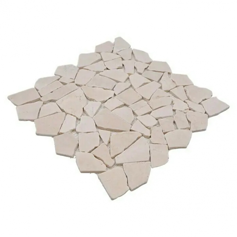 Muestra de mano mosaico azulejo mármol piedra natural blanco cantera Ciot Botticino Anticato MOS44-0104_m