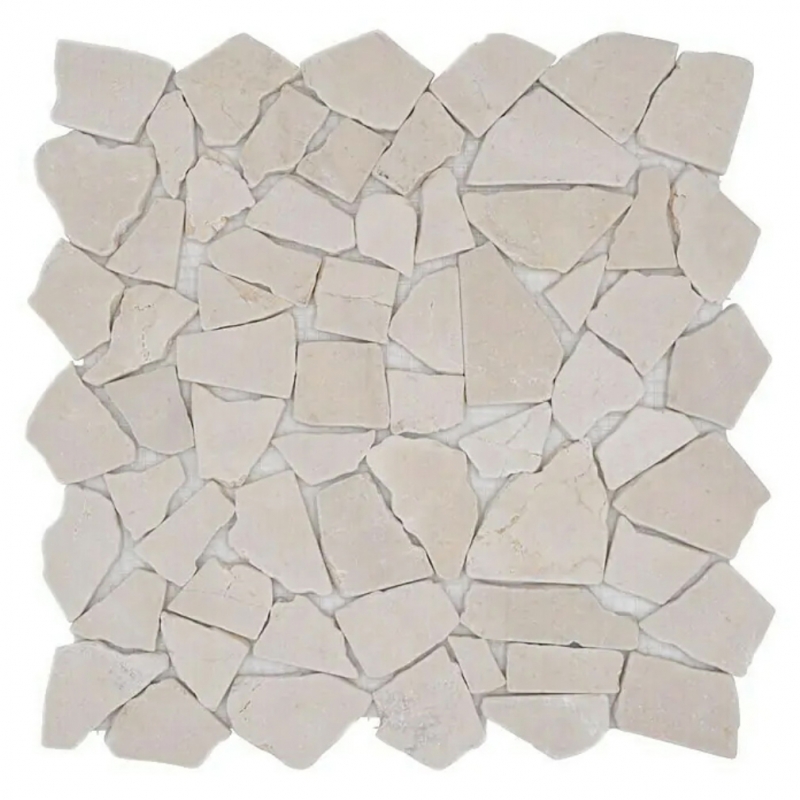 Muestra de mano mosaico azulejo mármol piedra natural blanco cantera Ciot Botticino Anticato MOS44-0104_m
