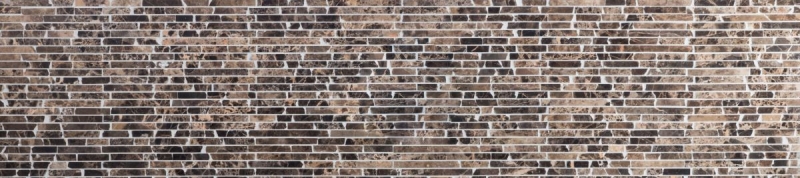 Muestra de mano mosaico azulejo mármol piedra natural Ladrillo Impala marrón flameado MOS40-1304_m