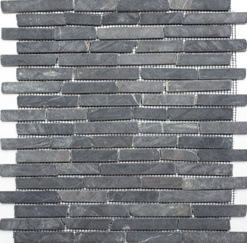 Muestra de mano mosaico azulejo mármol piedra natural negro Ladrillo Nero Marquina MOS40-0125_m