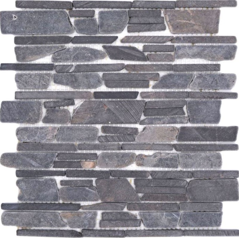Muestra de mano mosaico azulejo mármol piedra natural ladrillo negro mosaico Neromarquina MOS40-0210_m