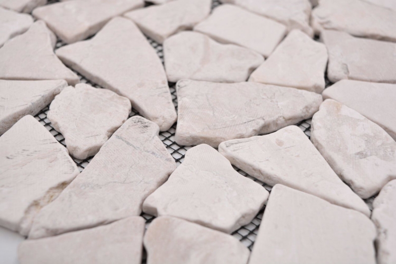 Muestra de mano mosaico azulejo mármol piedra natural beige claro cantera Ciot Biancone MOS44-30-100_m