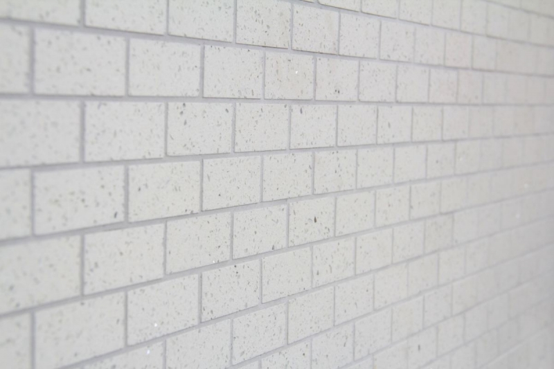 Muestra de mano mosaico azulejo backsplash cuarzo compuesto piedra artificial Ladrillo Artifical blanco MOS46-0104_m