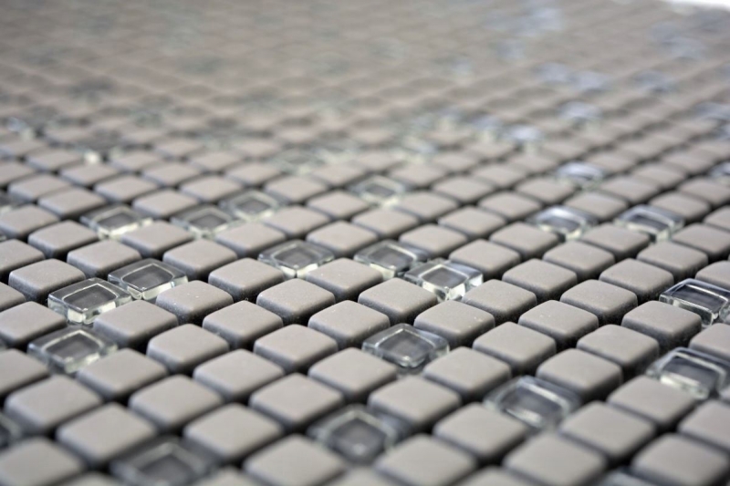 Muestrario de mano mosaico ECO Reciclaje GLAS Esmalte vidrio gris-marrón mate MOS140-05G_m