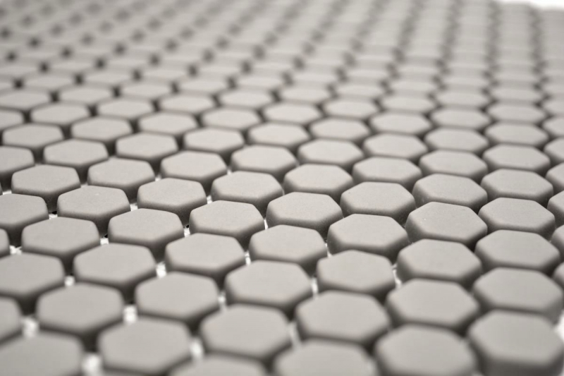 Muestra de mano mosaico ECO Reciclaje GLAS Hexágono Esmalte crema mate MOS140-HX13C_m