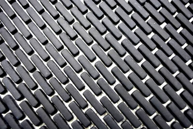 Muestra de mano mosaico ECO Reciclaje GLAS Ladrillo Esmalte negro mate MOS140-B21B_m