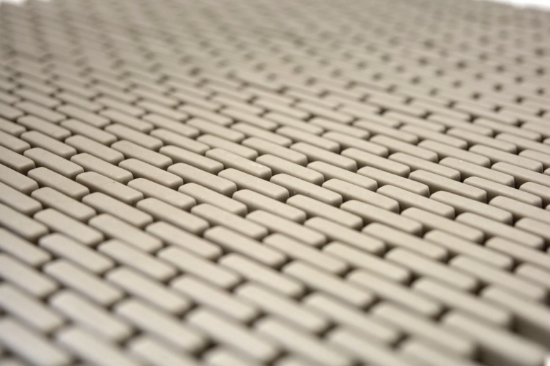 Muestra de mano azulejo mosaico ECO Reciclaje GLAS Ladrillo Esmalte crema mate MOS140-B23C_m