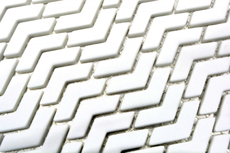 Muestrario de mano mosaico ECO Reciclaje VIDRIO espiga esmalte blanco mate MOS140-HB37W_m