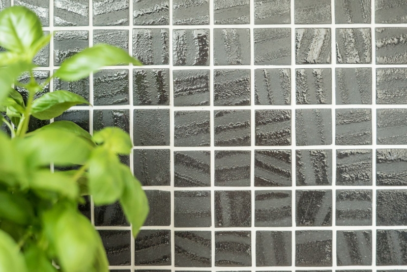 Muestra de mano mosaico ECO Reciclaje GLAS ECO negro antracita MOS360-03_m