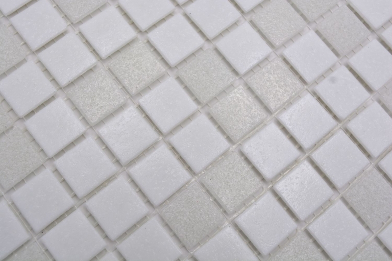 Muestra de mano mosaico azulejo vidrio blanco pared azulejo baño azulejo ducha splashback azulejo espejo MOS52-0103_m