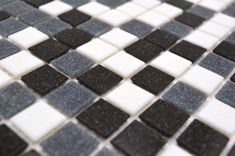 Muestra de mano mosaico azulejo vidrio pared azulejo baño azulejo ducha splashback azulejo blanco gris negro MOS52-0302_m