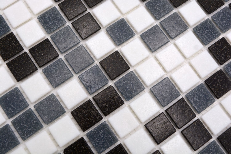 Muestra de mano mosaico azulejo vidrio pared azulejo baño azulejo ducha splashback azulejo blanco gris negro MOS52-0302_m