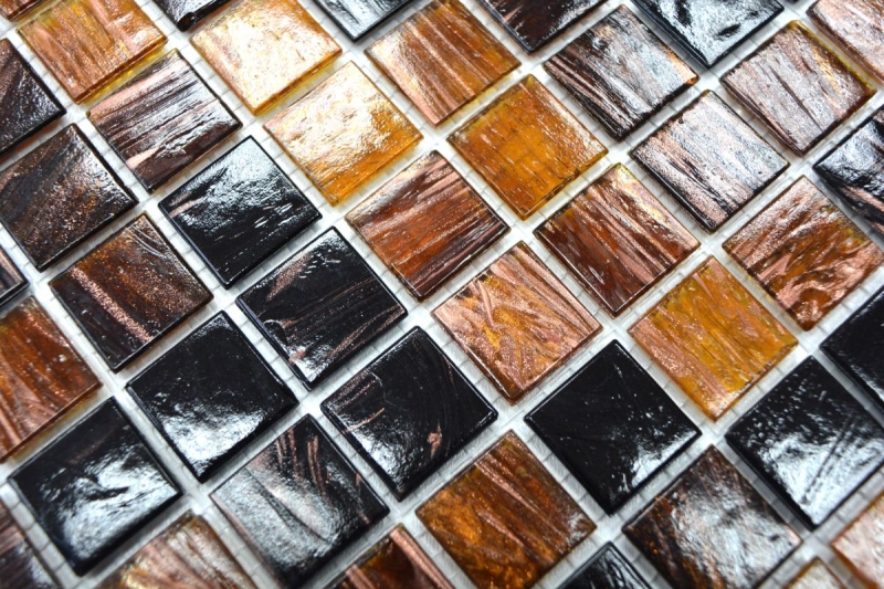 Muestra de mano mosaico azulejo vidrio Goldstar marrón pared azulejo baño azulejo ducha splashback azulejo backsplash MOS54-1306_m