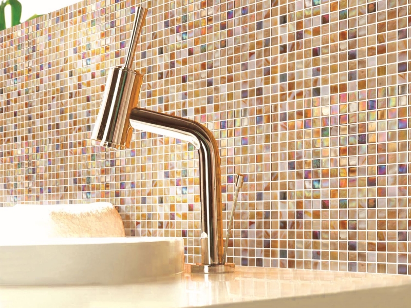 Muestra de mano azulejo de mosaico de vidrio de color arena azulejo de pared azulejo de baño azulejo ducha splashback azulejo backsplash MOS58-1204_m