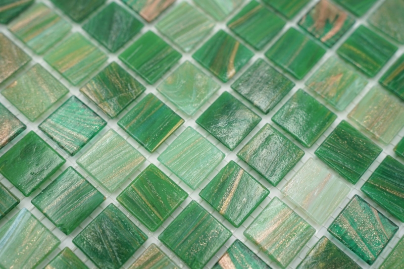 Muestra de mano mosaico azulejo vidrio oro seda verde pared azulejo baño azulejo ducha splashback azulejo espejo MOS54-0504_m