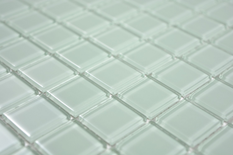 Muestra de mano mosaico azulejo Mosaico de vidrio translúcido Cristal verde claro BAÑO WC Cocina PARED MOS63-0107_m