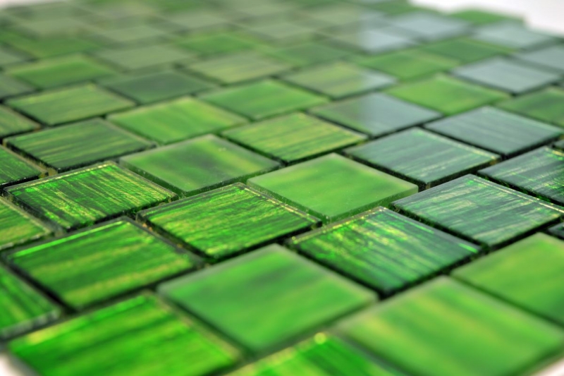 Muestra de mano mosaico mosaico de vidrio translúcido Estructura de cristal verde claro esmerilado MOS68-CF43_m