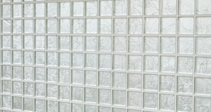 Muestra de mano azulejo mosaico Mosaico de vidrio translúcido Estructura de plata cristal BAÑO WC Cocina PARED MOS68-4SB11_m