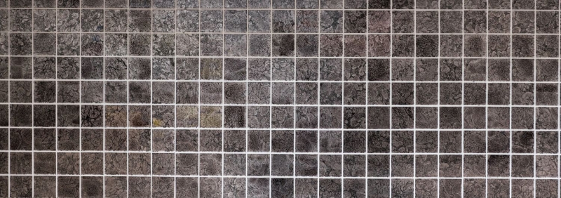 Muestra de mano mosaico azulejo Mosaico de vidrio translúcido Estructura de cristal negro MOS126-CM4BL22_m