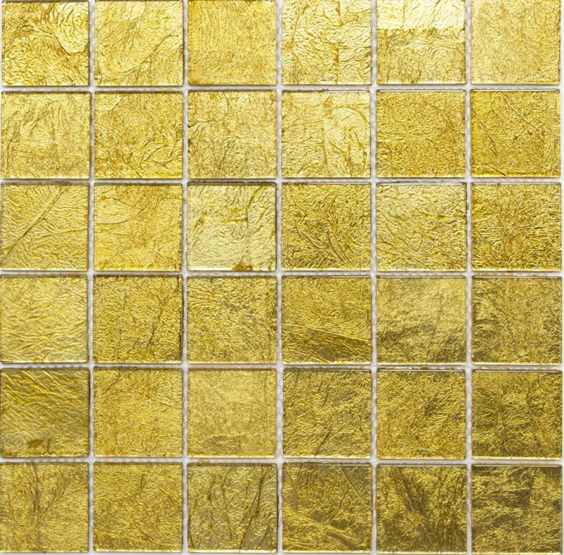 Muestra de mano mosaico azulejo Mosaico de vidrio translúcido Estructura de oro cristal MOS120-0746_m