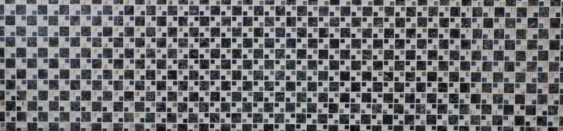 Muestra de mano mosaico azulejo translúcido negro plata combinación mosaico de vidrio Cristal EP negro claro plata MOS88-k1499_m