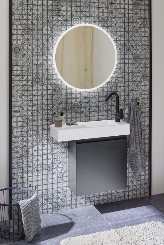 Muestra de mano retro vintage mosaico azulejo mosaico de vidrio gris translúcido Cristal ALEMANIA MOS68-Retro-G_m