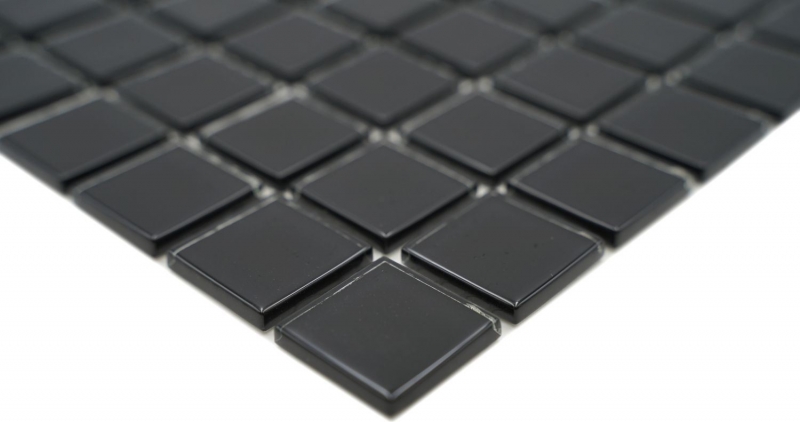 Muestra de mano mosaico azulejo Translúcido negro Mosaico de vidrio Cristal negro MOS60-0304_m