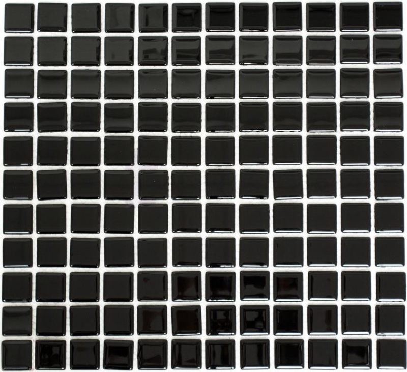 Muestra de mano mosaico azulejo Translúcido negro Mosaico de vidrio Cristal negro MOS60-0304_m