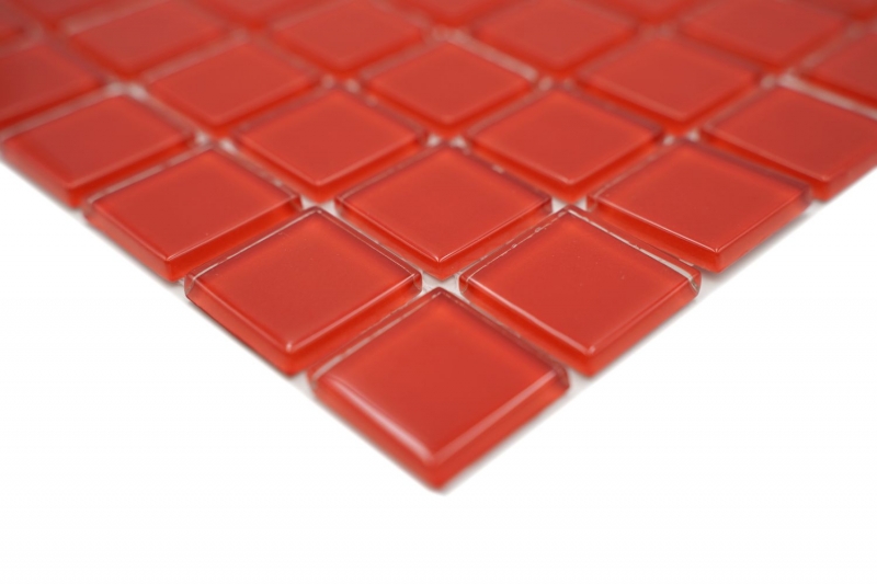 Muestra de mano azulejo mosaico Azulejo backsplash Translúcido rojo Mosaico de vidrio Cristal rojo BAÑO WC Cocina PARED MOS60-0904_m