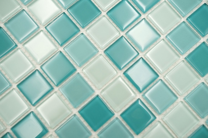 Muestra de mano azulejo mosaico Verde translúcido Mosaico de vidrio Verde cristal BAÑO WC Cocina PARED MOS62-0602_m