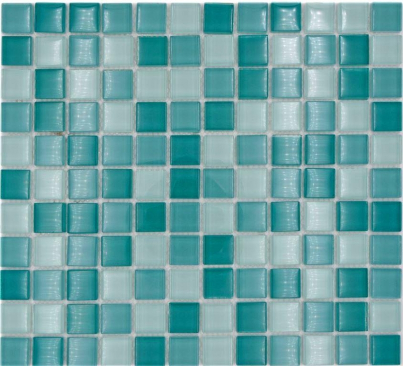 Muestra de mano azulejo mosaico Verde translúcido Mosaico de vidrio Verde cristal BAÑO WC Cocina PARED MOS72-0602_m