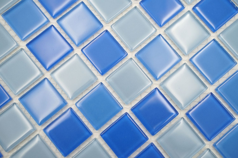 Muestra de mano mosaico azulejo Translúcido azul claro Mosaico de vidrio Cristal azul claro BAÑO WC Cocina PARED MOS62-0404_m