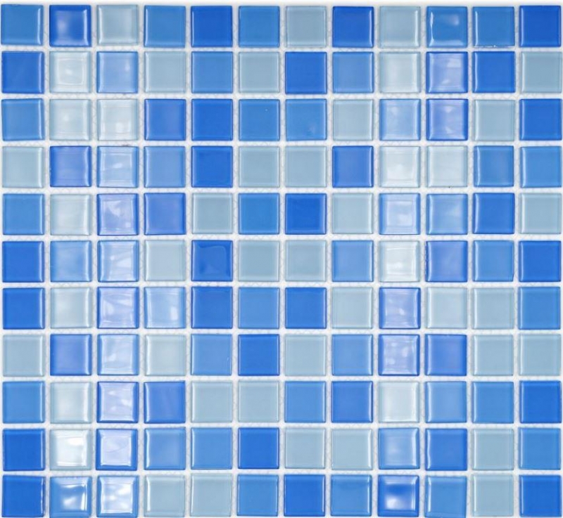 Muestra de mano mosaico azulejo Translúcido azul claro Mosaico de vidrio Cristal azul claro BAÑO WC Cocina PARED MOS62-0404_m