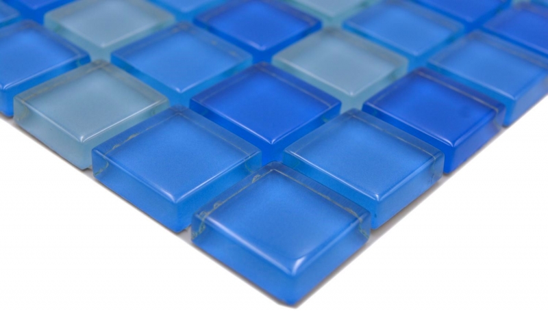 Muestra de mano mosaico azulejo Translúcido azul claro Mosaico de vidrio Cristal azul claro BAÑO WC Cocina PARED MOS72-0406_m