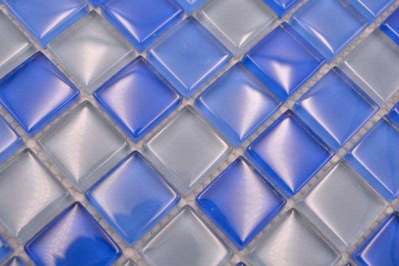 Muestra de mano mosaico azulejo Translúcido azul claro Mosaico de vidrio Cristal azul claro BAÑO WC Cocina PARED MOS72-0406_m