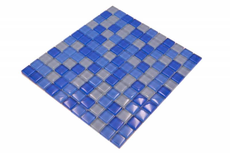 Muestra de mano mosaico azulejo Translúcido azul claro Mosaico de vidrio Cristal azul claro BAÑO WC Cocina PARED MOS72-0406_m