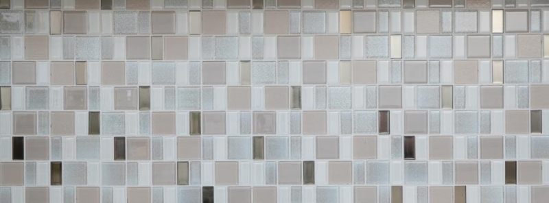 Muestrario de mano azulejo de mosaico translúcido perla combinación iridiscente color perla MOS68-0136P_m