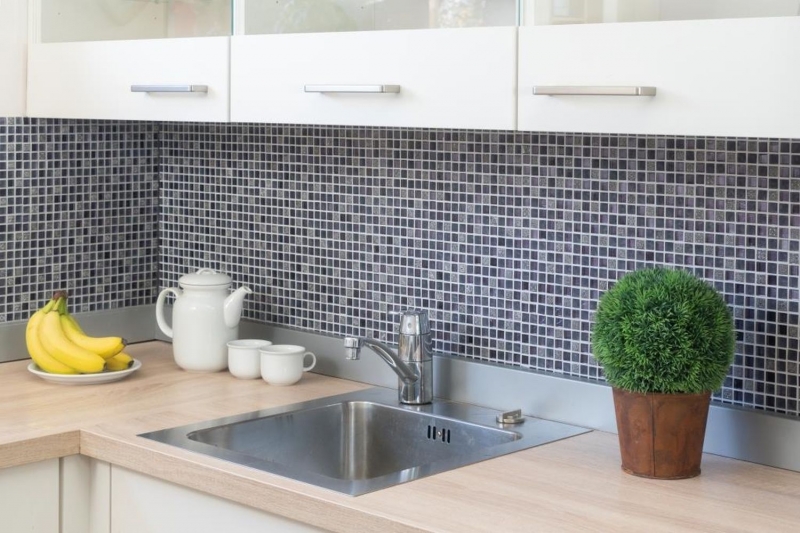 Muestra de mano mosaico azulejo translúcido púrpura mosaico de vidrio Cristal Resina púrpura púrpura mate BAÑO WC cocina PARED MOS92-1107_m