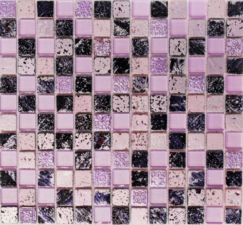 Muestra de mano mosaico azulejo Azulejo backsplash Rosa translúcido Mosaico de vidrio Cristal Resina rosa BAÑO WC Cocina PARED MOS82-1104_m