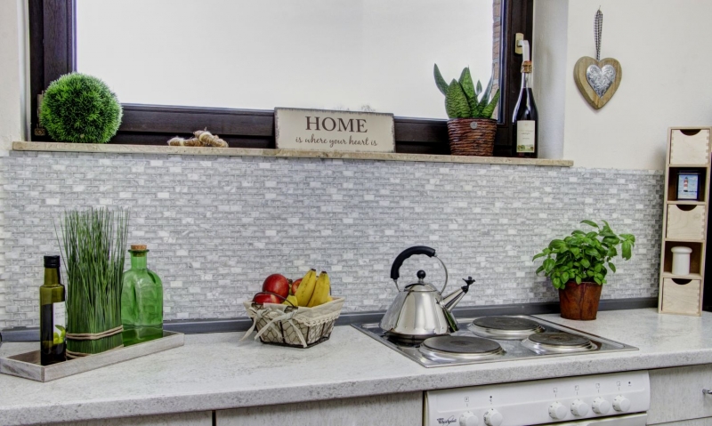 Muestra de mano mosaico azulejo azulejo backsplash translúcido blanco ladrillo vidrio mosaico cristal piedra blanco MOS87-0111_m