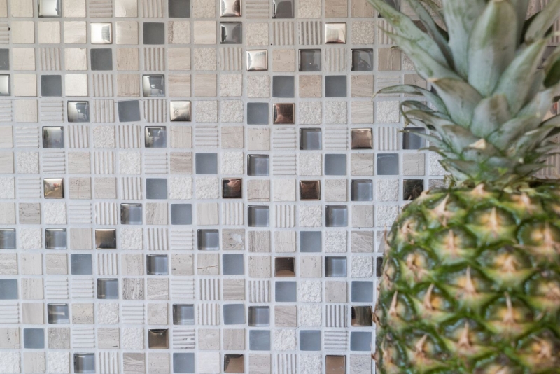 Muestra de mano mosaico azulejo Azulejo backsplash Translúcido gris claro plata Mosaico de vidrio Piedra de cristal EP gris claro plata MOS92-HQ10_m