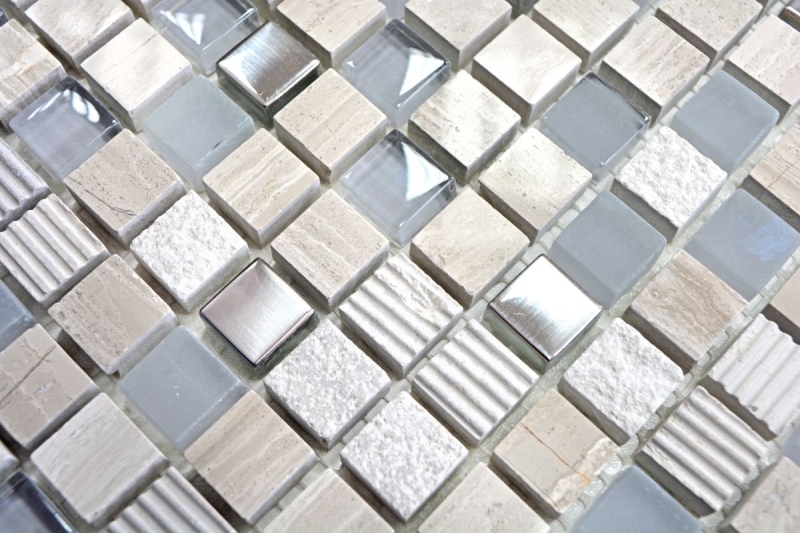 Muestra de mano mosaico azulejo Azulejo backsplash Translúcido gris claro plata Mosaico de vidrio Piedra de cristal EP gris claro plata MOS92-HQ10_m