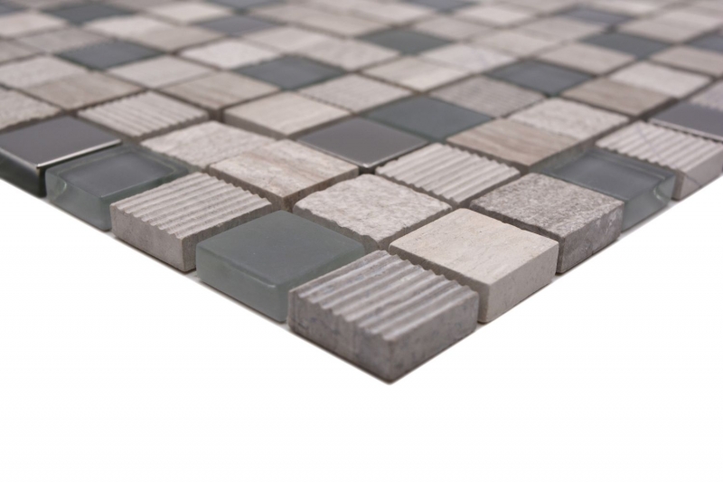 Muestra de mano mosaico azulejo Azulejo espejo translúcido gris claro plata Mosaico de vidrio Piedra de cristal EP gris claro plata MOS92-HQ20_m