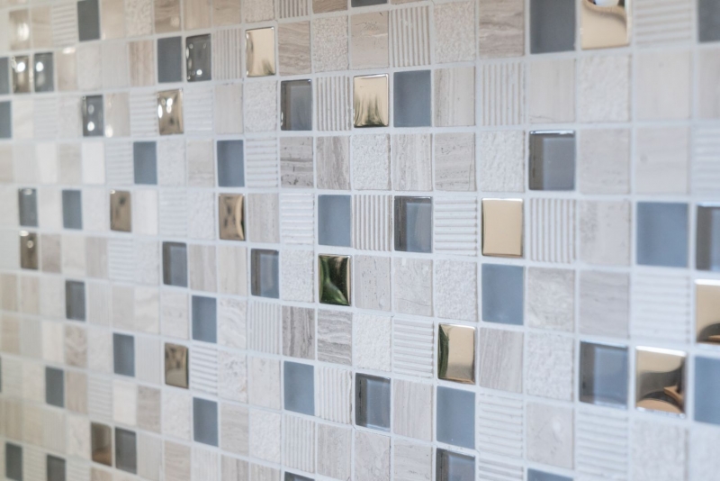 Muestra de mano mosaico azulejo Azulejo espejo translúcido gris claro plata Mosaico de vidrio Piedra de cristal EP gris claro plata MOS92-HQ20_m